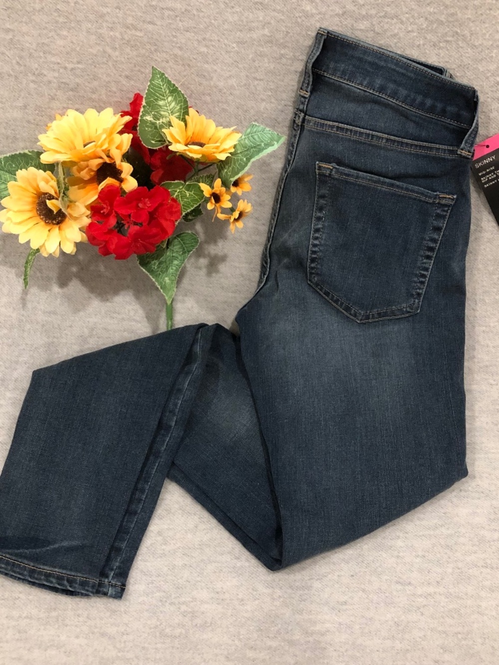 NWT - Ana Brand Dark Blue Skinny Jeans with Front Distress Marks